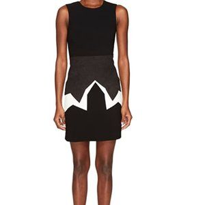 Neil Barrett Minimal Cowboy Mix Fabrics Dress - Women's Size 42 (US 6), Black $6